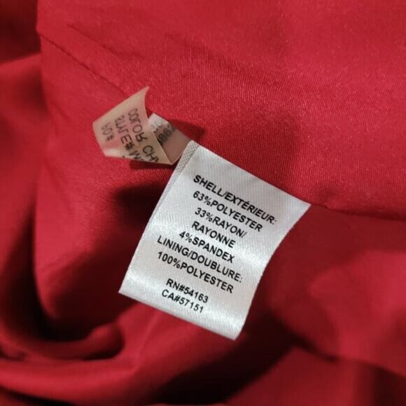 Marc New York by Andrew Marc Gray Pencil Dress, Red Striped Shoulders - Size 14 - Picture 6 of 10